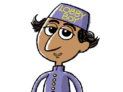 Lobby Boy childrens art doug jones humor lobby boy
