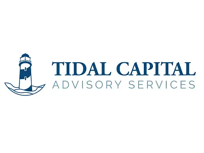 Tidal Capital Logo (concept 2) blue lighthouse logo nautical navy