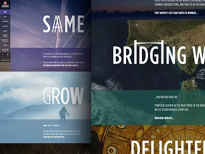 Widen Your World airlines color layout parallax scroll side menu typography ui ux website