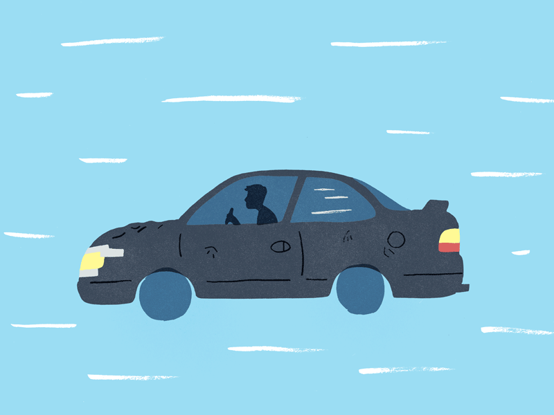 My beat up car beat car gif handmade illustration