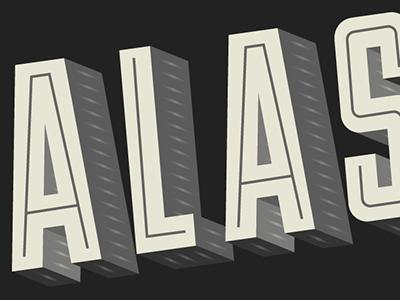 Letterforms alaska capitals dimensional game inner stroke muted shadows tall uppercase