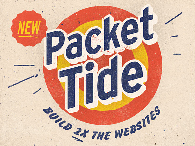 Rebrand illustration parody retro texture tide packets type vector