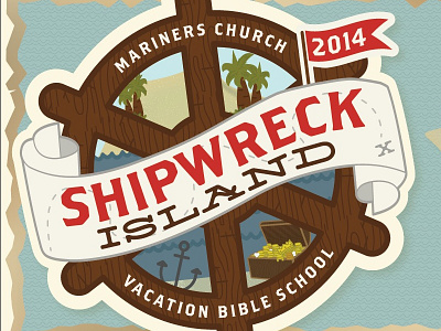 vbs 2014 logo anchor booty captain island map ocean pirate sea shipwreck treasure tropical