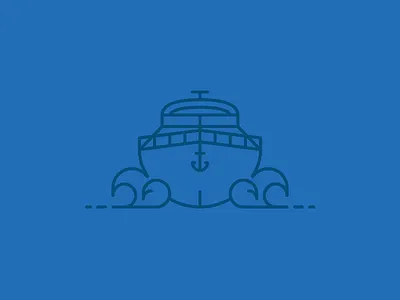 Boatin' anchor beachy blues boat line drawing line illustration sea sea waves summer waves yacht