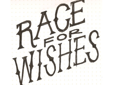 Race for Wishes 2014 cycling hand drawn type lettering make a wish race type