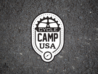 Cycle Camp Usa badge bicycle bike bold brand branding flat icon identity illustration logo patch