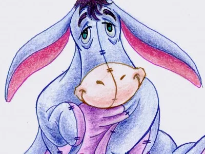Cartoons: Eeyore cartoons children coloredpencils disney drawings eeyore joy
