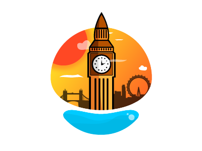 London air bigben london sun water