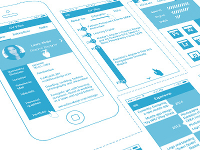 My resume blue cv resume wireframe