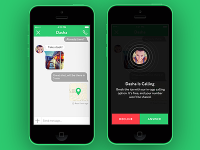 Yep! Chat and calls app call calling chat flat ios iphone minimalistic simple social ui ux