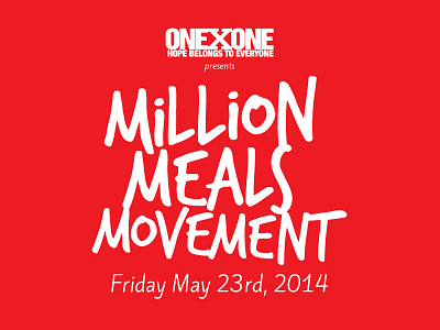 ONEXONE Million Meals Movement brand charity food kids logo toronto