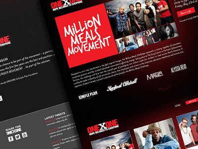 ONEXONE Million Meals Microsite app band charity microsite music ux web design website