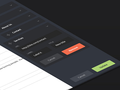 Menu clean flat menu ui