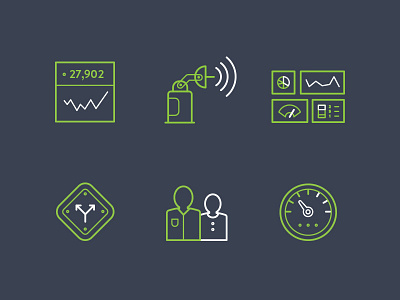 Geckoboard Illustrations connect dashboard direction geckoboard icons illustration metrics react speedo team users