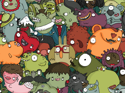 Creatures #1 character colorful cute detailed drawing illustration