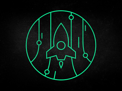 Rocket Ship V3 fesyuk green icon lines marco neon planet rocket ship space spaceship symbols