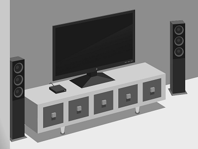 Home Entertainment WIP furniture illustration speakers television tv vector