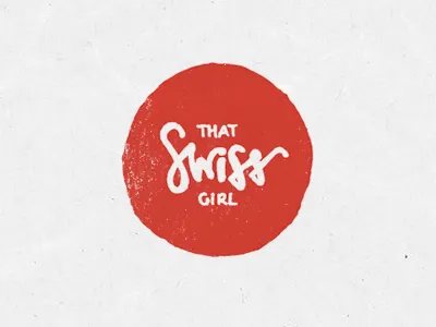 That swiss girl brand circle logo red self swiss switzerland
