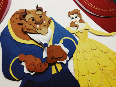 Beauty and the Beast beast beautyandthebeast belle design disney handmade paper paper art paper craft