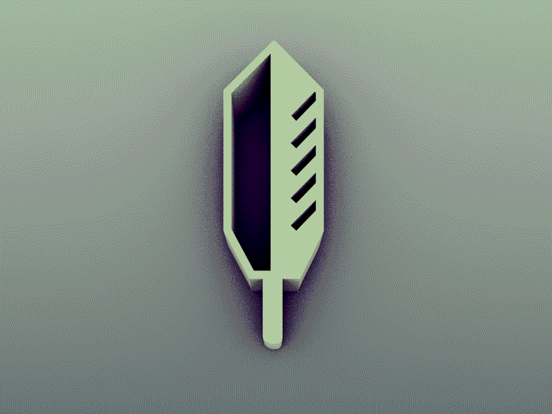 Feather Power 3d c4d colorado feather gif gradient nature