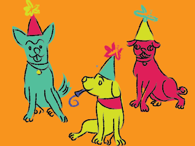 Dog Party! cat design dog doodle illustration