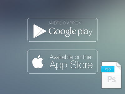 Store Buttons V.2 apple google play simple store ui