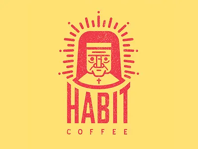Habit Coffee coffee distressed habit logo nun