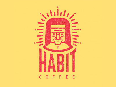 Habit Coffee coffee distressed habit logo nun