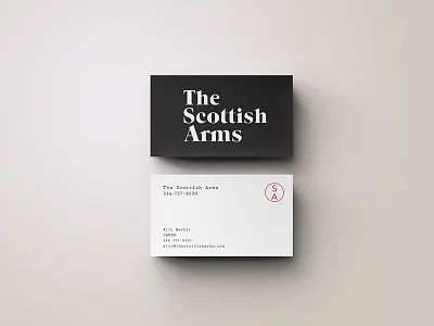 The Scottish Arms business card indentity logo