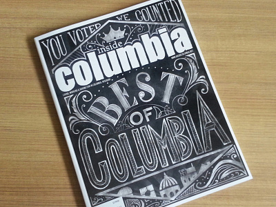 Best of Columbia Cover 2014 chalkboard cover editorial hand drawn illustration lettering magazine