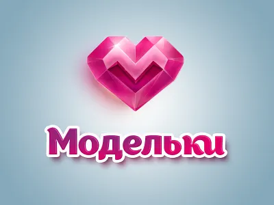 Game`s logo crystal heart ilustration logo
