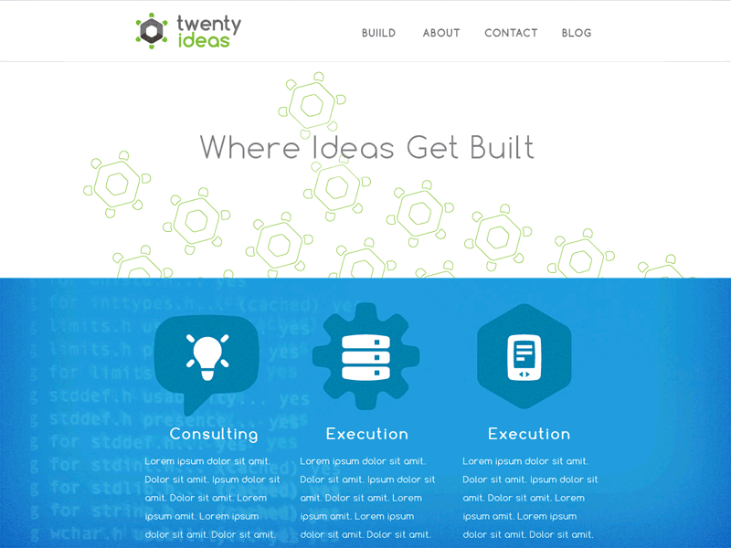 Twenty Ideas Website bootstrap cube design startup website