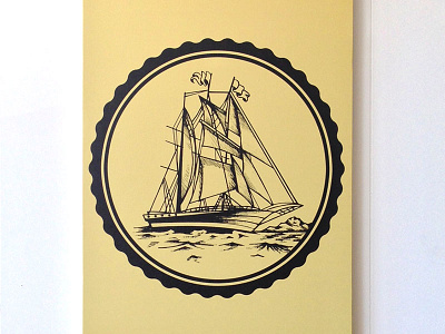 Ship Print canvas illustration print ship wrap