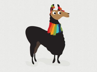 Llama llama animal cartoon character color illustration llama peru south america