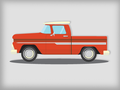 Red Chevy chevy pickup truck vector