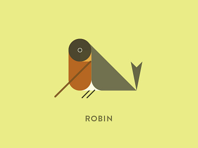 Robin Illustration bird flat illustration geometric illustration robin spring