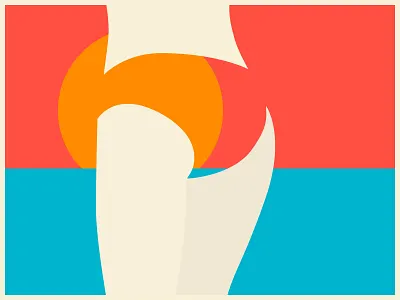 Sunset beach flat illustration sun sunset vector