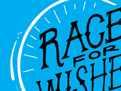 Race for Wishes 2014 bike cyan cycling hand lettered make a wish race