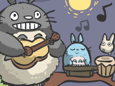 My Neighbour's Band fanart ghibli illustration totoro