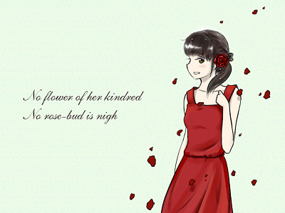 Rose draw love rose