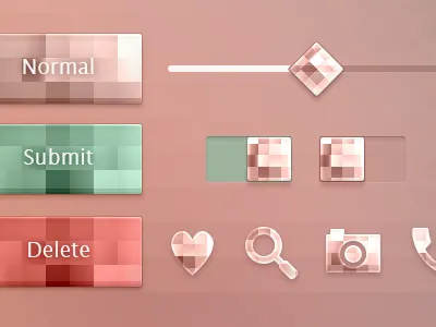 FlatUI parts - Crystal style - Square button crystal design flat gui ui