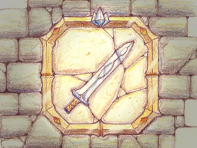 Level 1 badge concept art illustration sketch