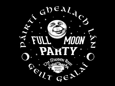 Shannon Rose Full Moon Party apparel bar design illustration irish lunar moon party pub shirt space t shirt