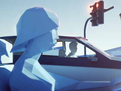 Pitch styleframe 3d c4d car cinema4d lowpoly octane otoy traffic