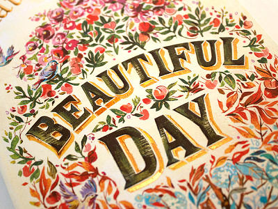 Beautiful Day / Book Cover Lettering art beautiful book book covers books design flowers hand lettering illustration lettering seasons tree