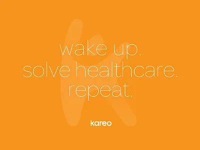 Wake Up. Solve Healthcare. Repeat. design ehr hairline healthcare omnes orange poster
