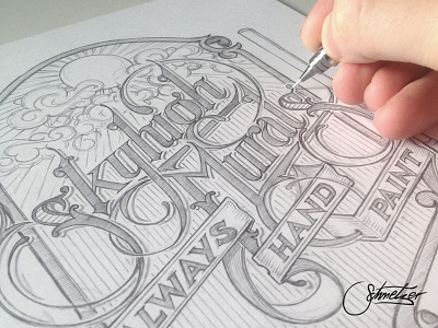 Skyhigh Murals colossal illustration media murals pencil schmetzer skyhigh typographic wip