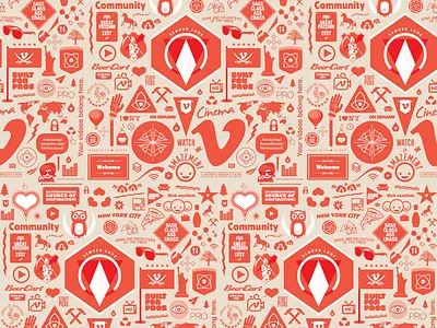 Wallpaper Pattern collage icons logos pattern red