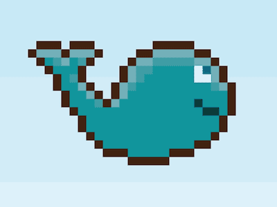Whale 8 bit 8bit bitmap illustration pixel