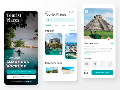 Travel Mobile App app design ui ux